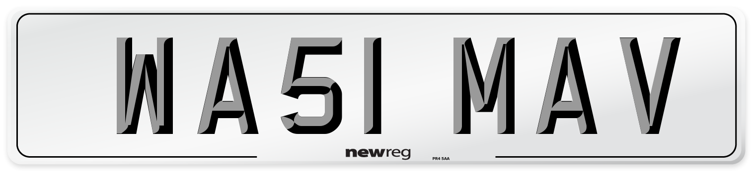 WA51 MAV Number Plate from New Reg